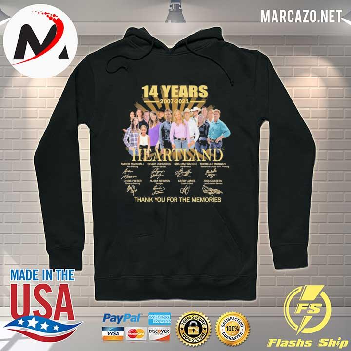 14 Years 2007 - 2021 Heartland Signatures Thank You For The Memories Shirt Hoodie