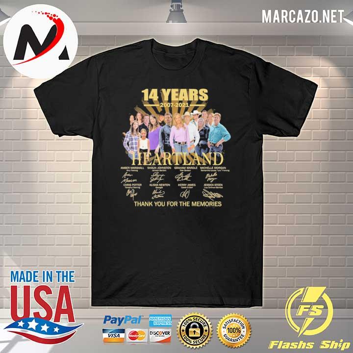 14 Years 2007 - 2021 Heartland Signatures Thank You For The Memories Shirt