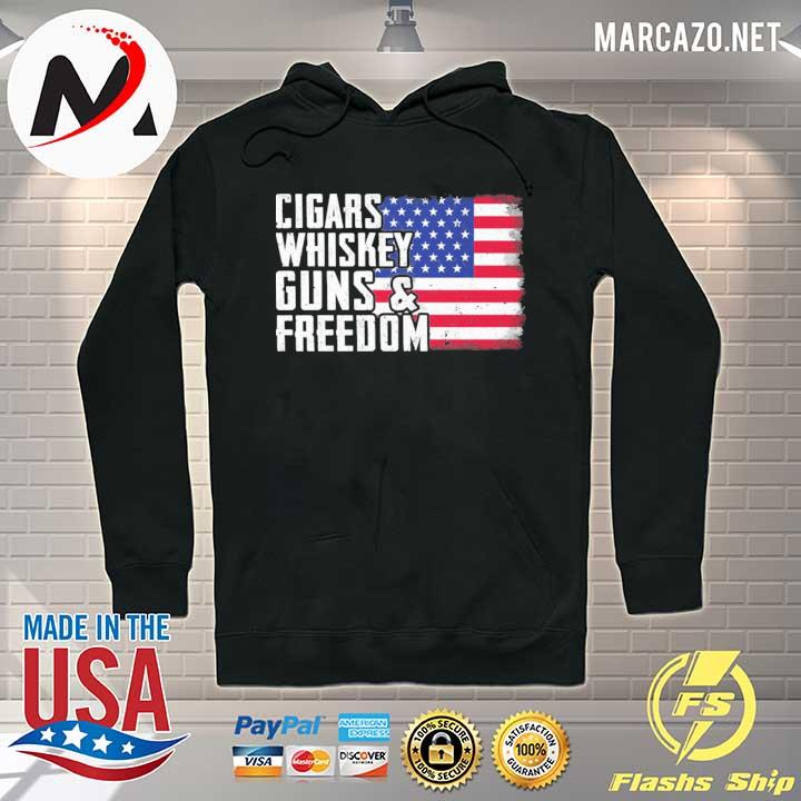 American flag cigars whiskey guns and freedom Hoodie