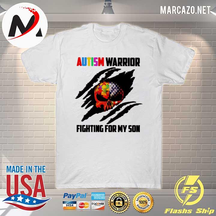 Blood inside me Skull Autism warrior Fighting for my Son shirt