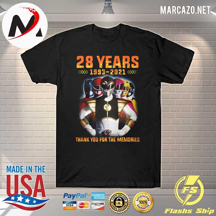 Power Ranger 28 Years 1993 - 2021 Thank You For The Memories Shirt