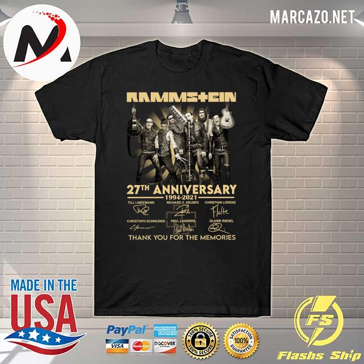 Rammstein 27TH Anniversary 1994 2021 thank You for the memories signatures shirt