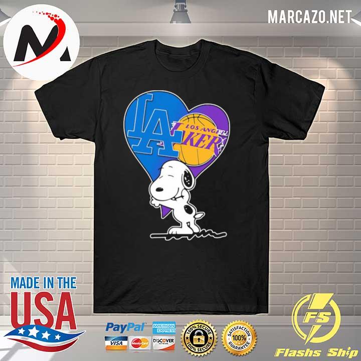 Snoopy lover los angeles Lakers and Dodgers shirt