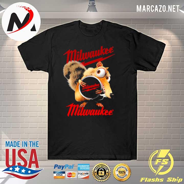 Squirrel with nuts with logo milwaukee shirt