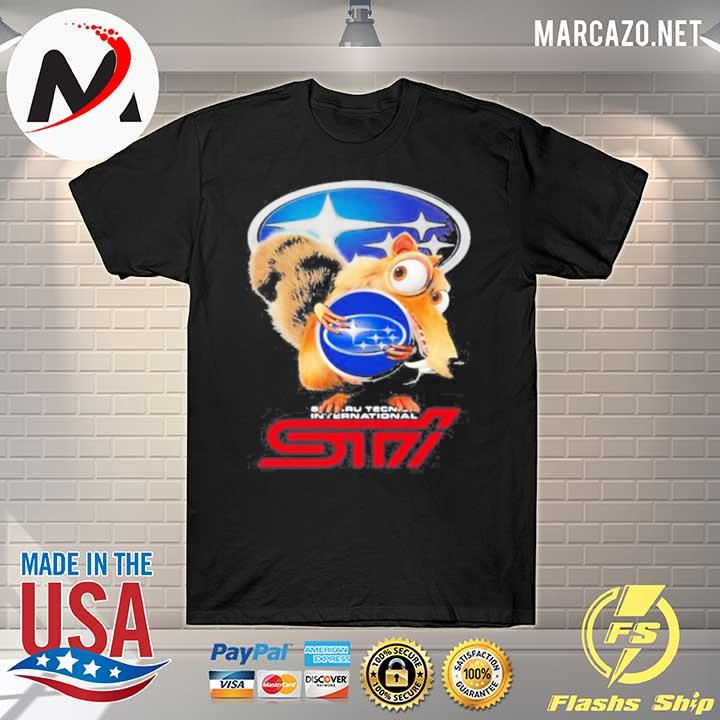 Squirrel with nuts with logo sti international shirt