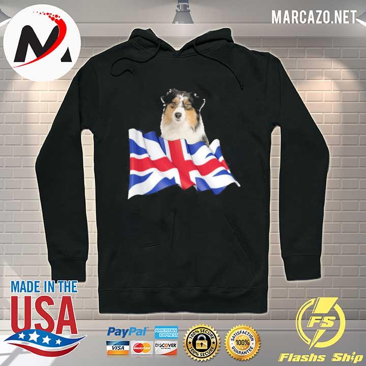 Union Jack Flag Dog Australian Shepherd Shirt Hoodie