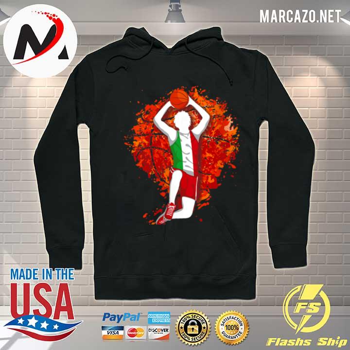 Womens Italy Basketball Italian National Flag Mid Air Slam Dunk Hoodie