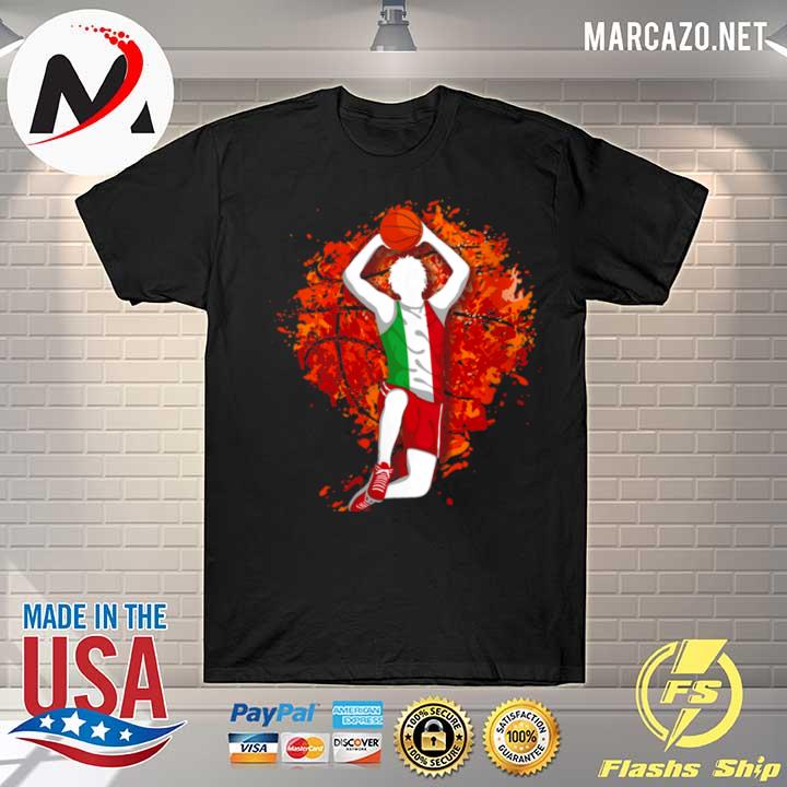 Womens Italy Basketball Italian National Flag Mid Air Slam Dunk shirt