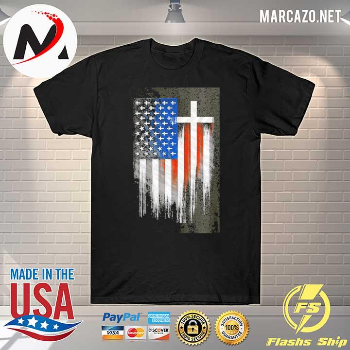 American flag crosses black shirt