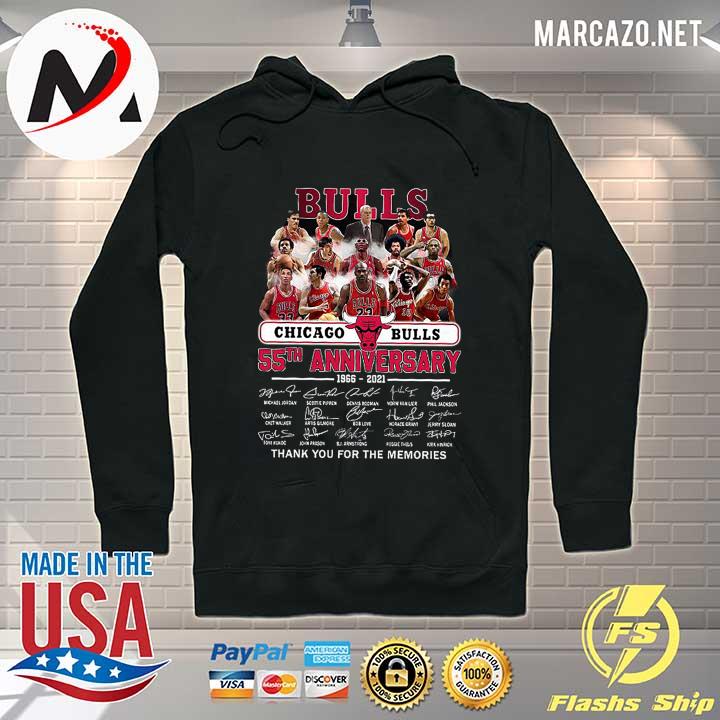 Chicago Bulls 50th Anniversary 1966 - 2021 Signatures Thank You For The Memories Shirt Hoodie