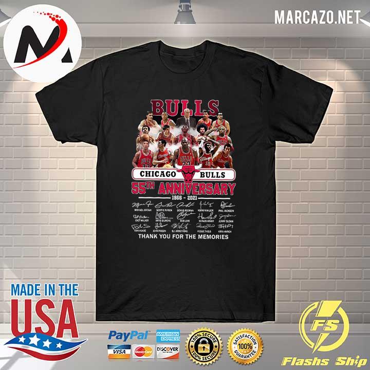 Chicago Bulls 50th Anniversary 1966 - 2021 Signatures Thank You For The Memories Shirt