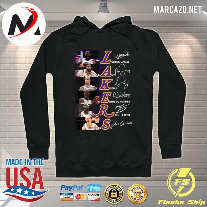 Los Angeles Lakers All Players Signatures 2021 Lebron James Shirt Hoodie