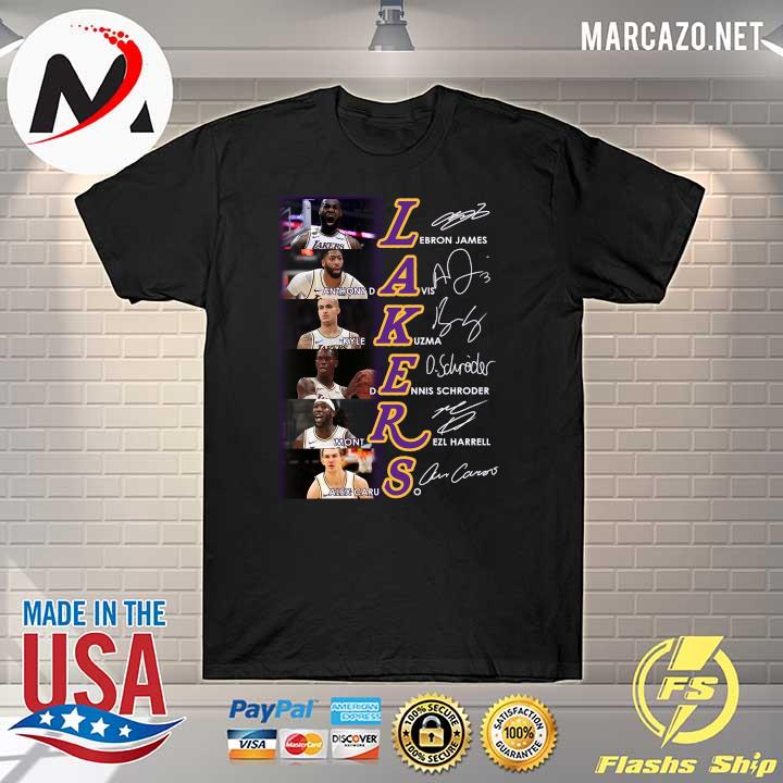 Los Angeles Lakers All Players Signatures 2021 Lebron James Shirt