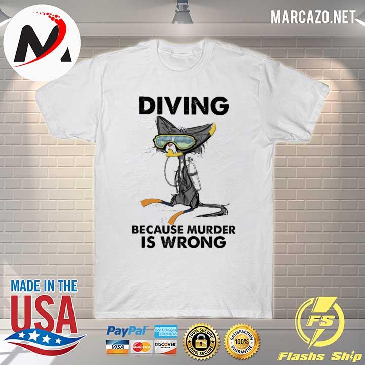 Meh Cat Diving Because Murder Is Wrong Shirt