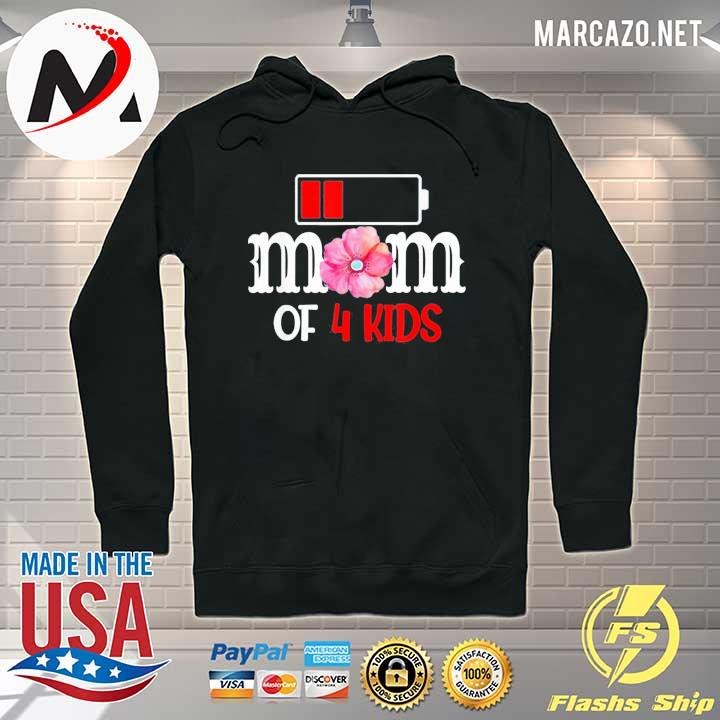 Mom of 4 kids mothers day flower s Hoodie