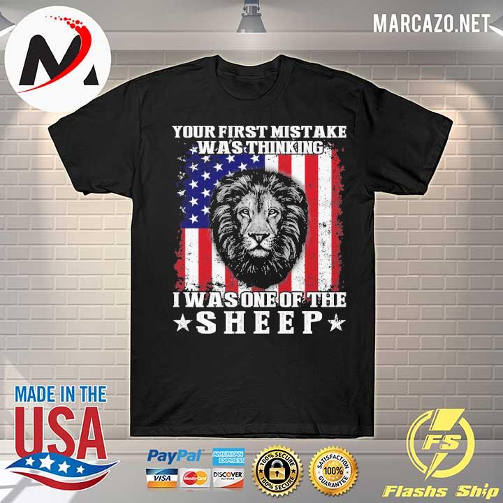 Official lion your mistake was thinking i was one of the sheep american flag shirt