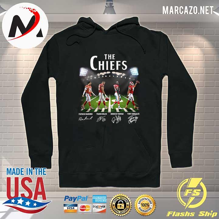 The Chiefs Patrick Mahomes Travis Kelce Derrick Thomas Tony Gonzalez Signatures Shirt Hoodie