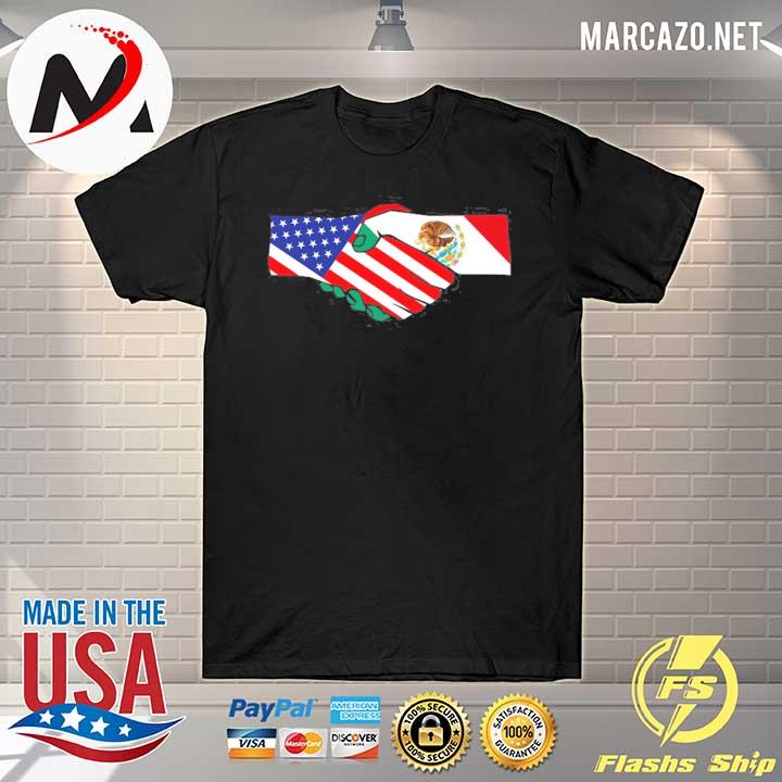 Usa and Mexico handshake shirt