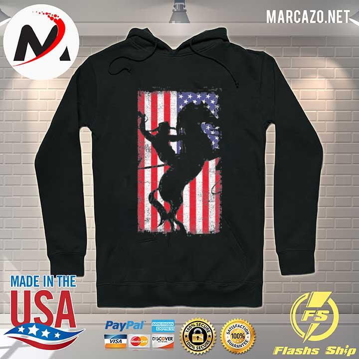 Usa flag American pride Texas equestrian 4th of july cowboy Hoodie