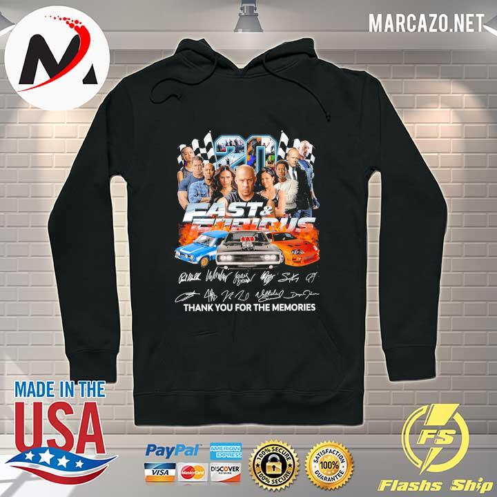 2021 20 Year Anniversary Racing Fast And Furious Signatures Thank You For The Memories Shirt Hoodie