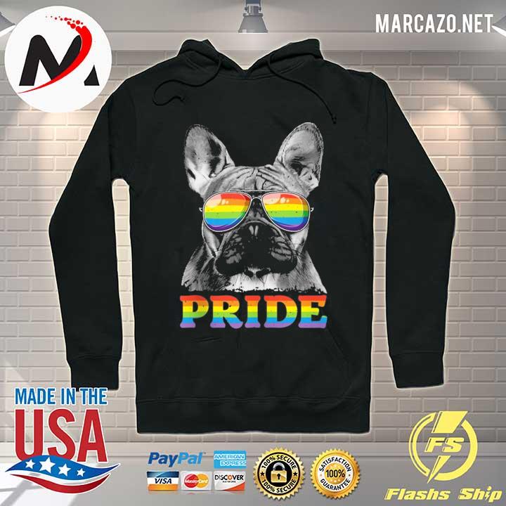 French Bulldog gay pride LGBT rainbow flag sunglasses lgbtq tank top Hoodie