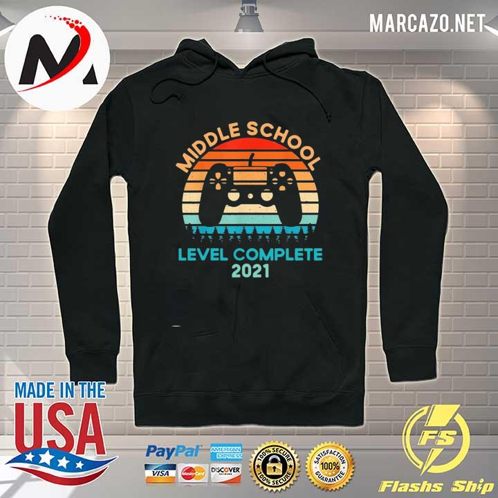 Funny Graduation Middle School Level Complete 21 Vintage Shirt Hoodie Sweater Long Sleeve And Tank Top