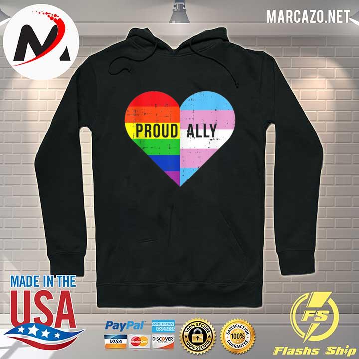 Gay trans transgender heart rainbow flag cool LGBT ally gift tank top Hoodie