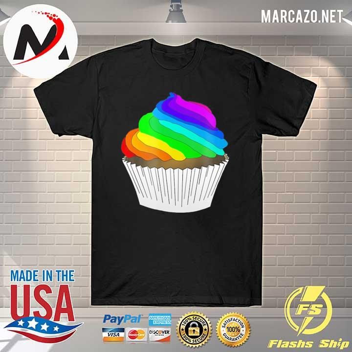 LGBT cupcake rainbow color icing lgbtq shirt