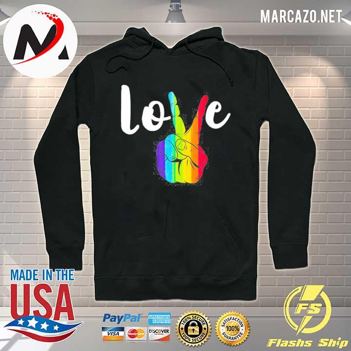 Love Peace Sign Rainbow Lgbt Lesbian Gay Pride Shirt Hoodie