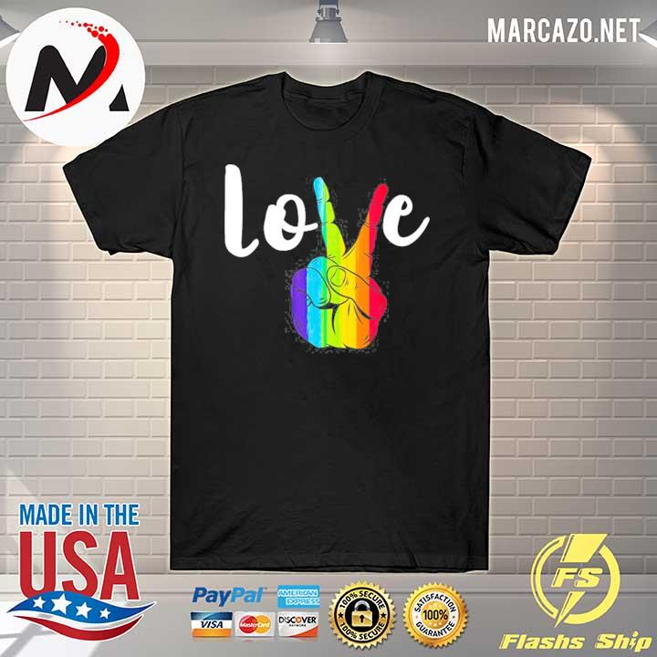 Love Peace Sign Rainbow Lgbt Lesbian Gay Pride Shirt