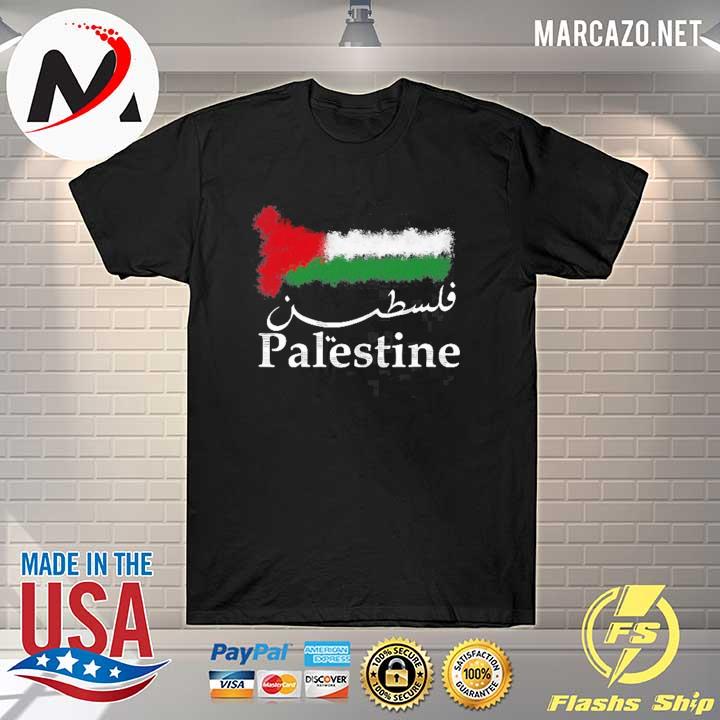 Palestine flag arabic calligraphy shirt