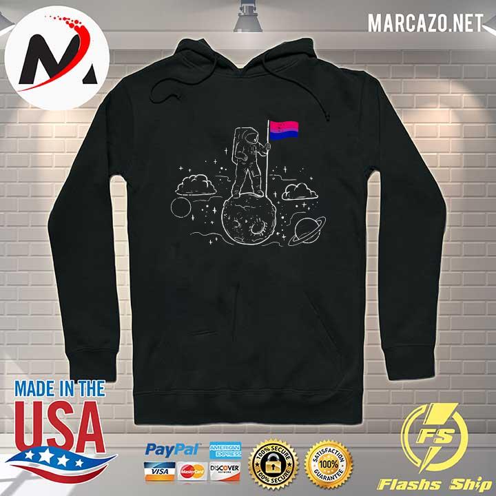 Astronaut Moon Bisexual Flag Space LGBTQ Gay Pride Ally Bi Shirt Hoodie