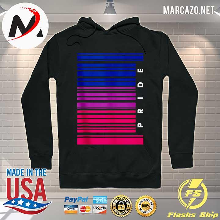 Barcode bisexual pride lgbt flag bi men women retro s Hoodie