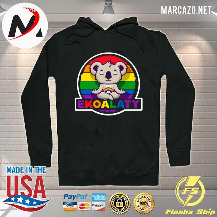 Ekoalaty lgbtq gay pride month meditation koala rainbow flag pullover s Hoodie