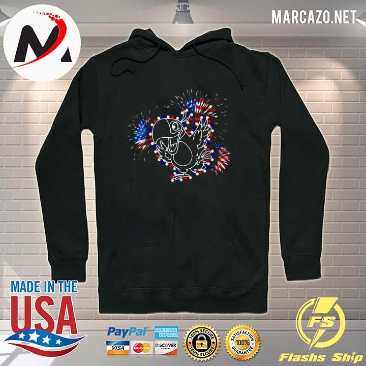 Parrot Flag Fireworks Bird Lovers Independence Day Shirt Hoodie