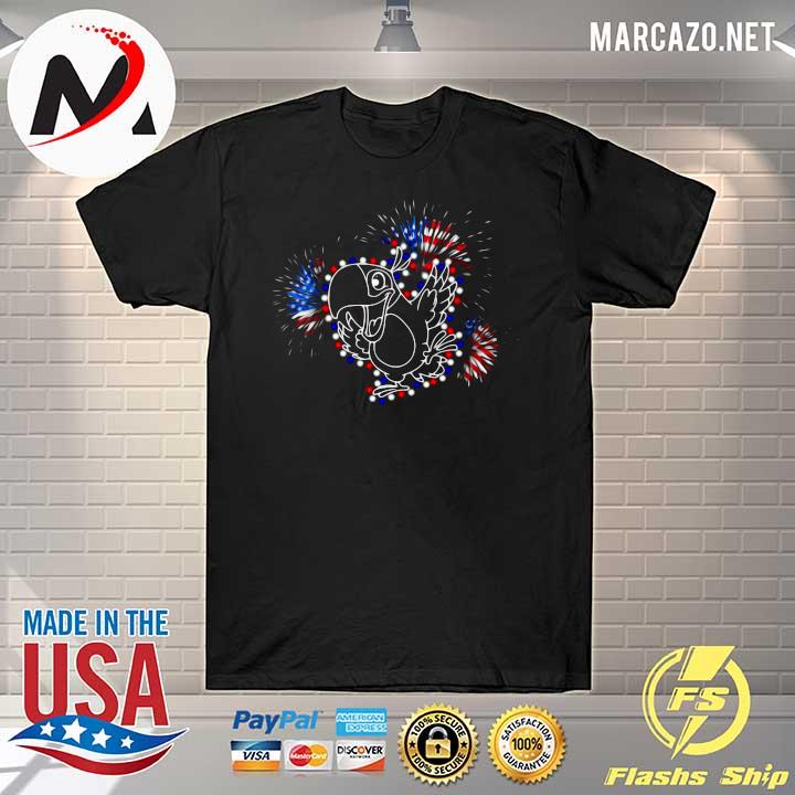 Parrot Flag Fireworks Bird Lovers Independence Day Shirt