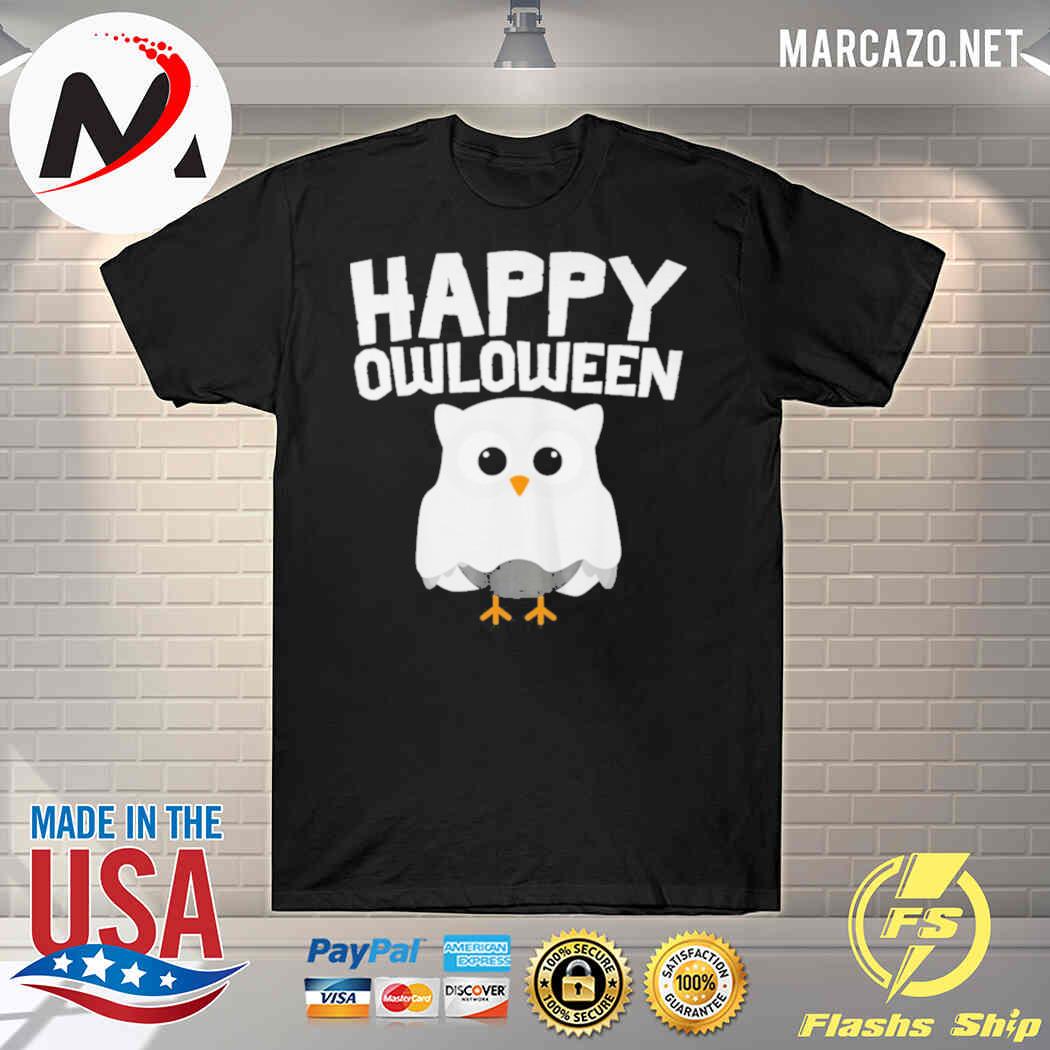 Happy owloween cute ghost owl lovers halloween shirt