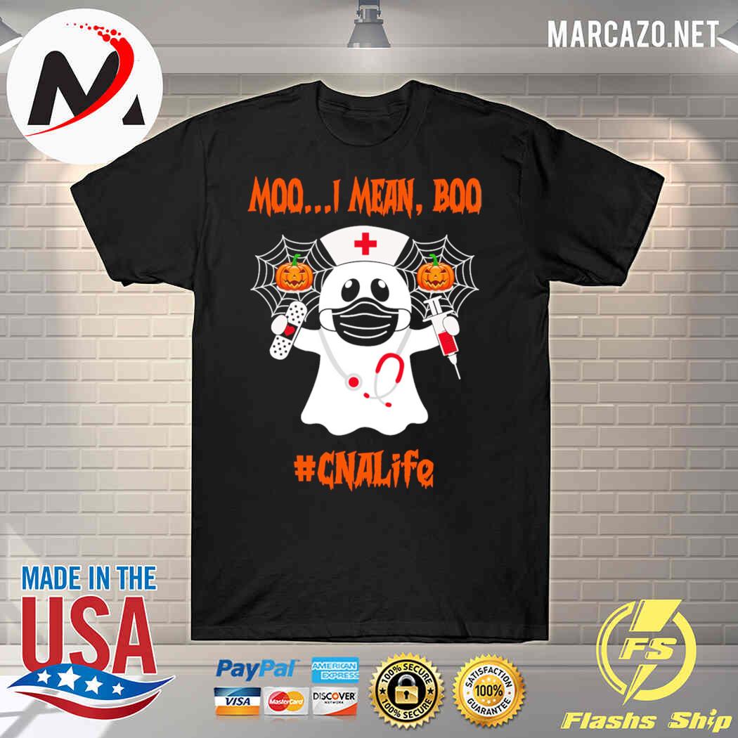 Nurse Moo I Mean Boo CNA Life Halloween Pumpkin Shirt