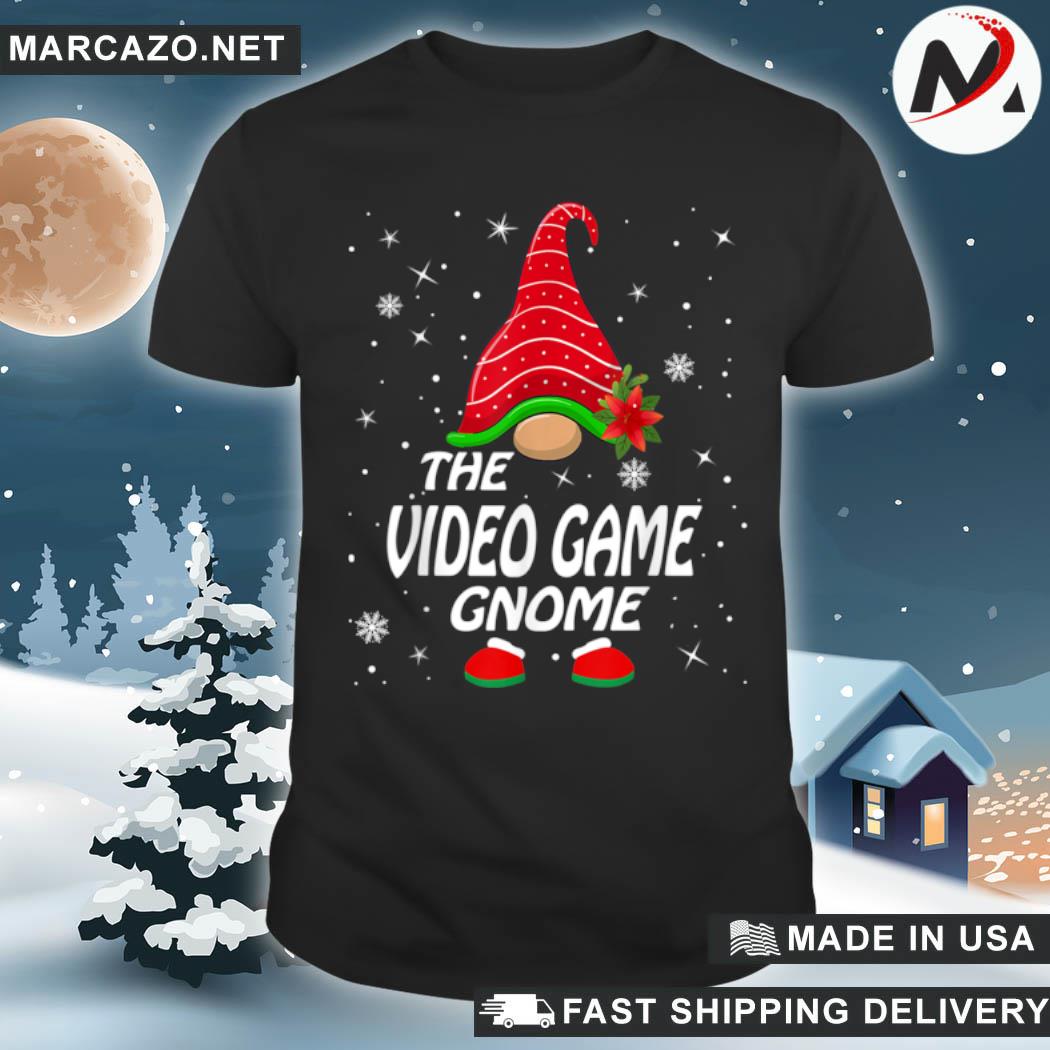 Video game gnome buffalo plaid matching family christmas sweatshirt, hoodie, long sleeve tank top