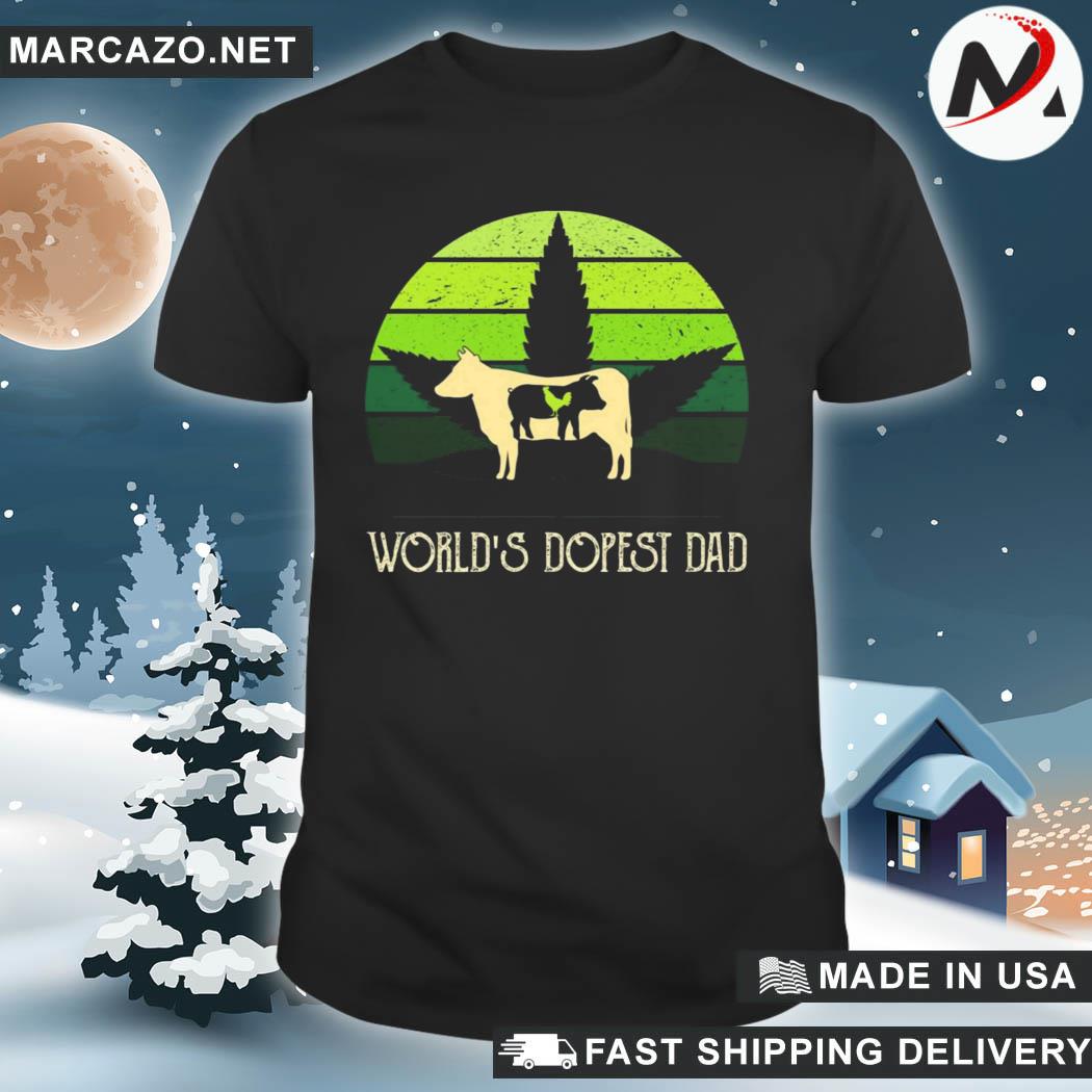 World's dopest dad vintage weed retro shirt