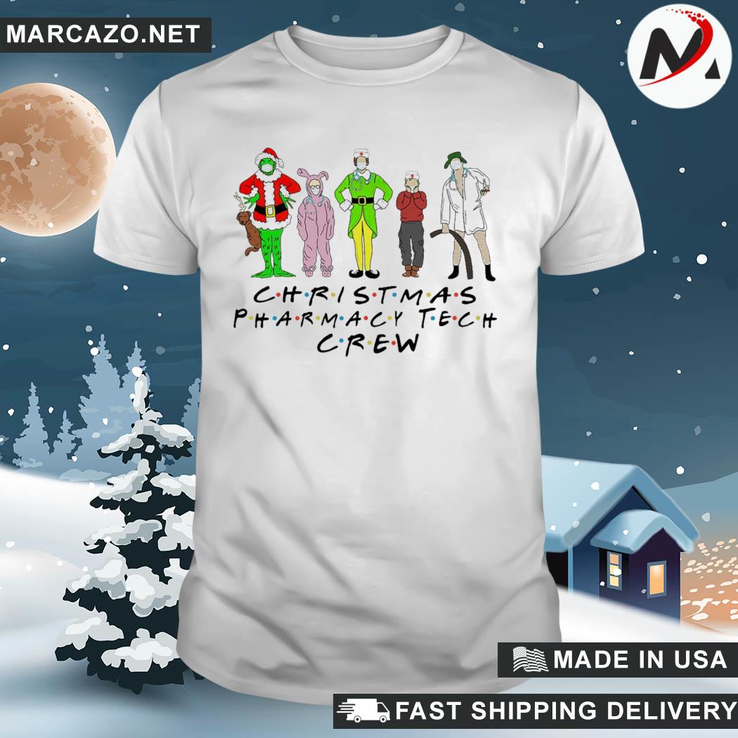 Grinch Elf Face Mask Christmas Pharmacy Tech Crew Sweatshirt