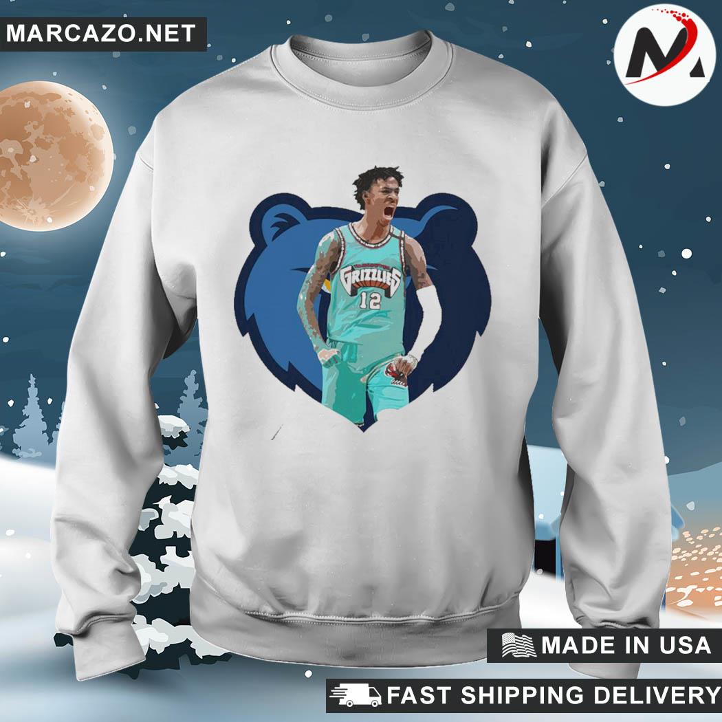 New Large Ja Morant 12 Memphis Grizzlies Throwback Basketball Jersey Teal  Retro