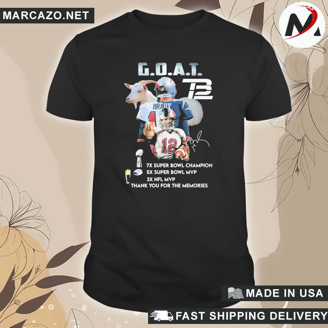 Tom Brady GOAT Thank you for the memories tshirt Tampa Bay Buccaneers NFC  South |