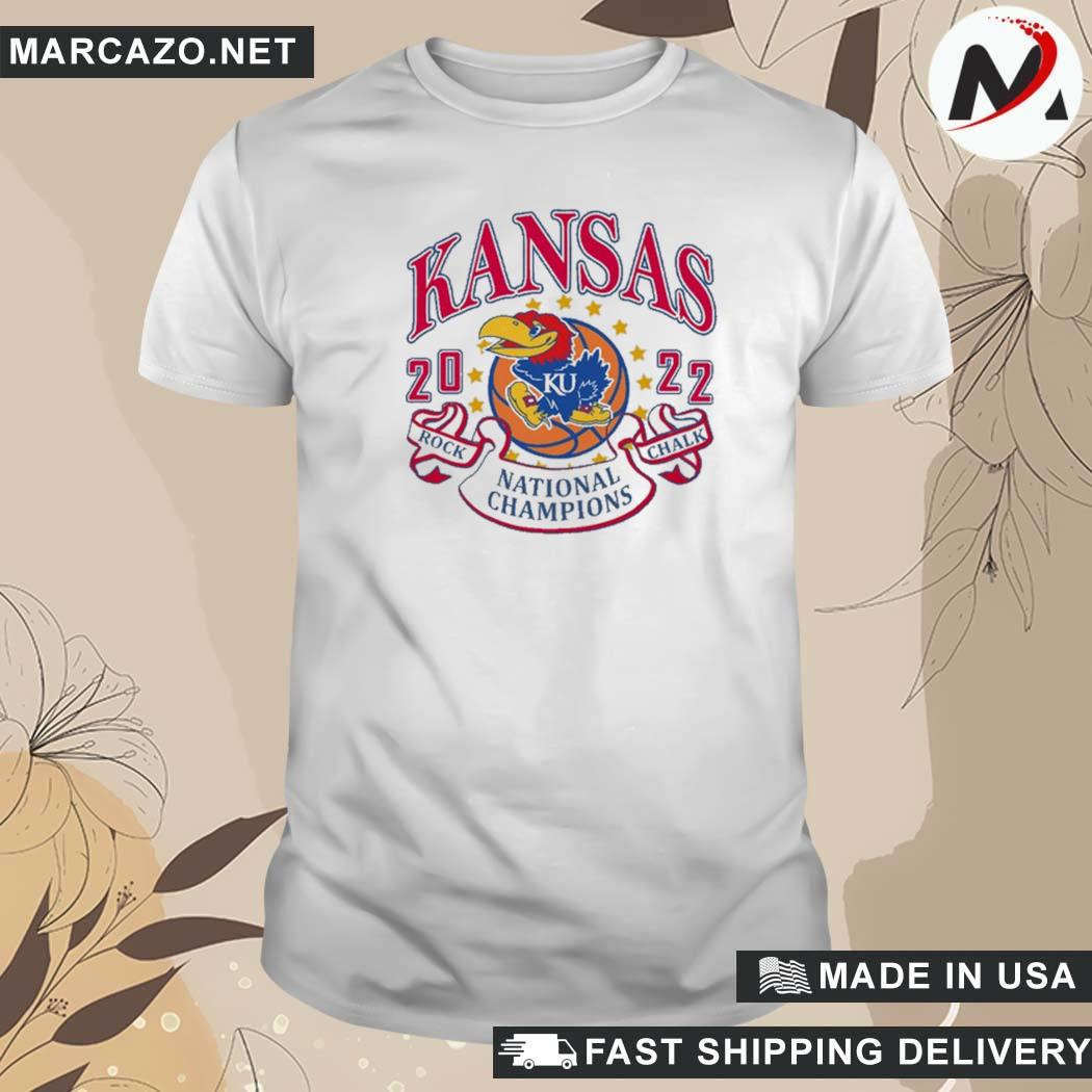 Official Charlie Hustle Kansas Jayhawks 2022 National Champions T-Shirt