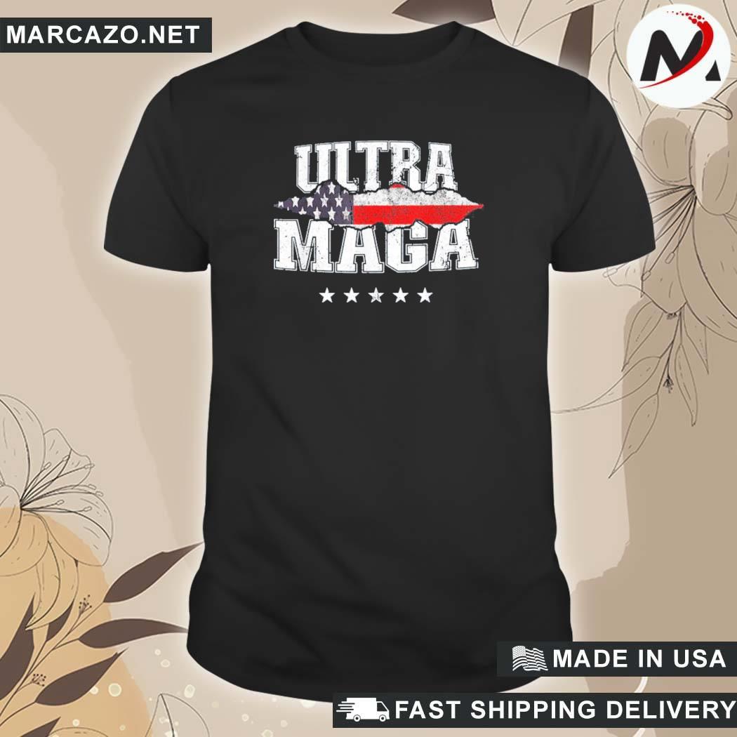 Official Ultra Maga Anti Biden Us Flag Pro Trump We The People T-Shirt