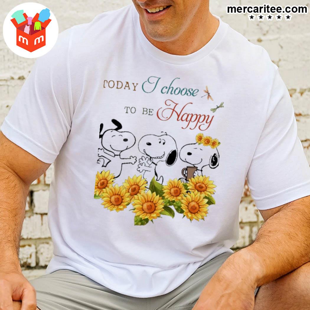Today I Choose To Be Happy Snoopy And Flower T-Shirt