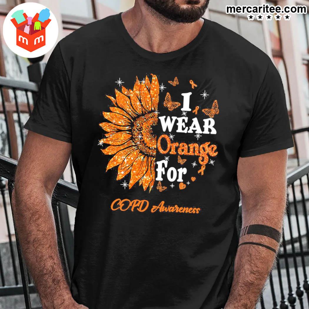 Twinkle Sunflower I Wear Orange For Copd Awareness T-Shirt
