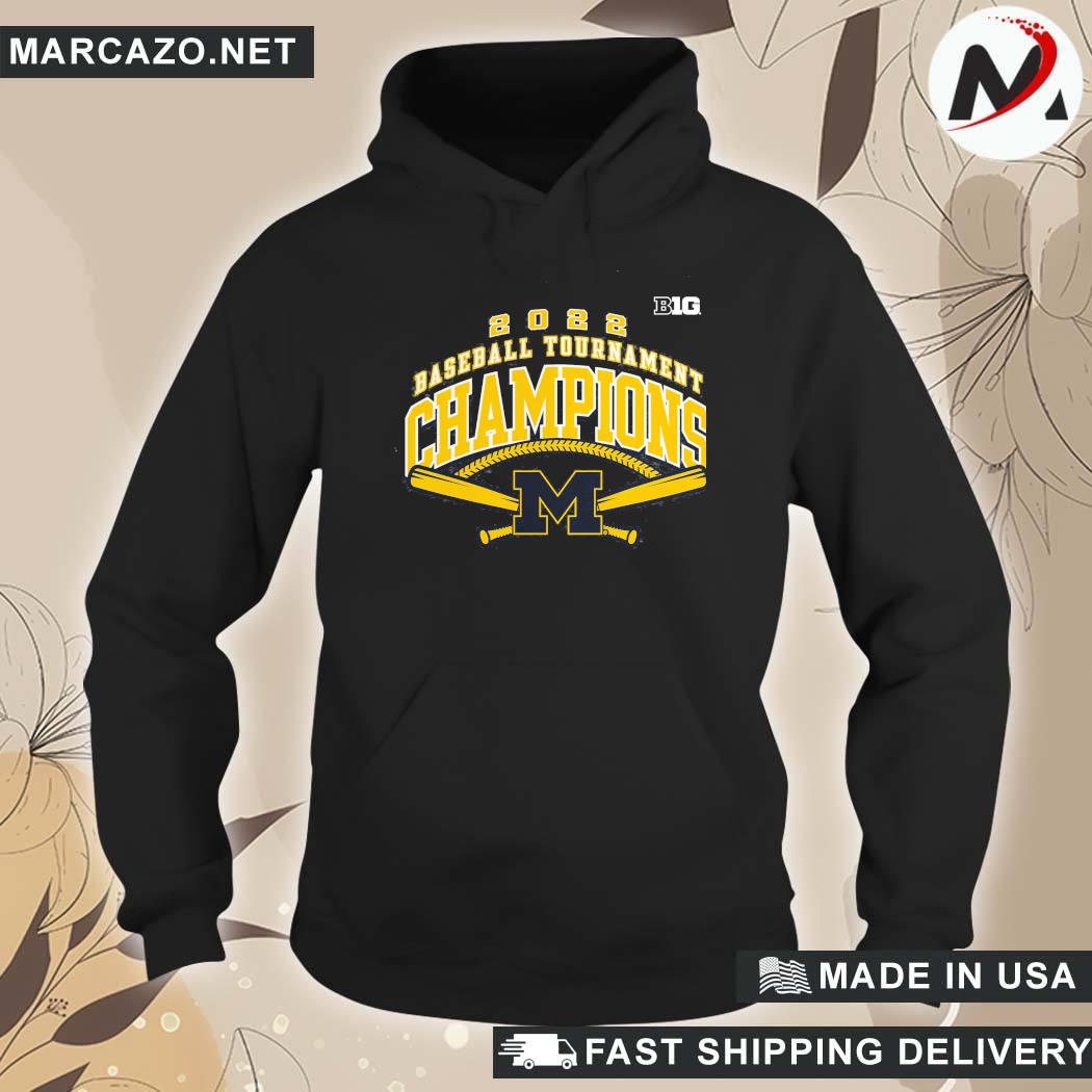 Official Branded Charcoal Michigan Wolverines 2022 Big Ten Baseball Conference Tournament Champions T-Shirt hoodie