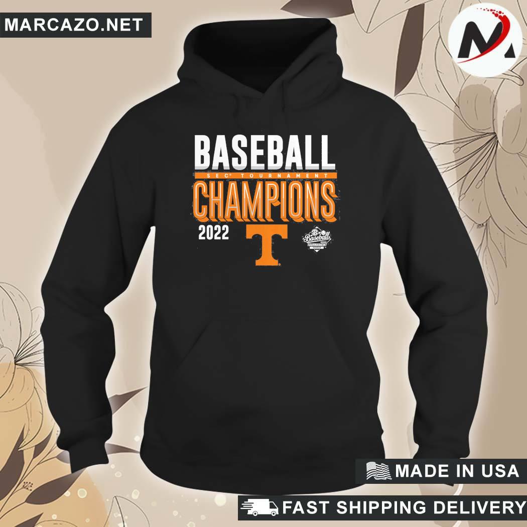 Official Branded Heathered Charcoal Tennessee Volunteers 2022 Sec Baseball Conference Tournament Champions Locker Room T-Shirt hoodie
