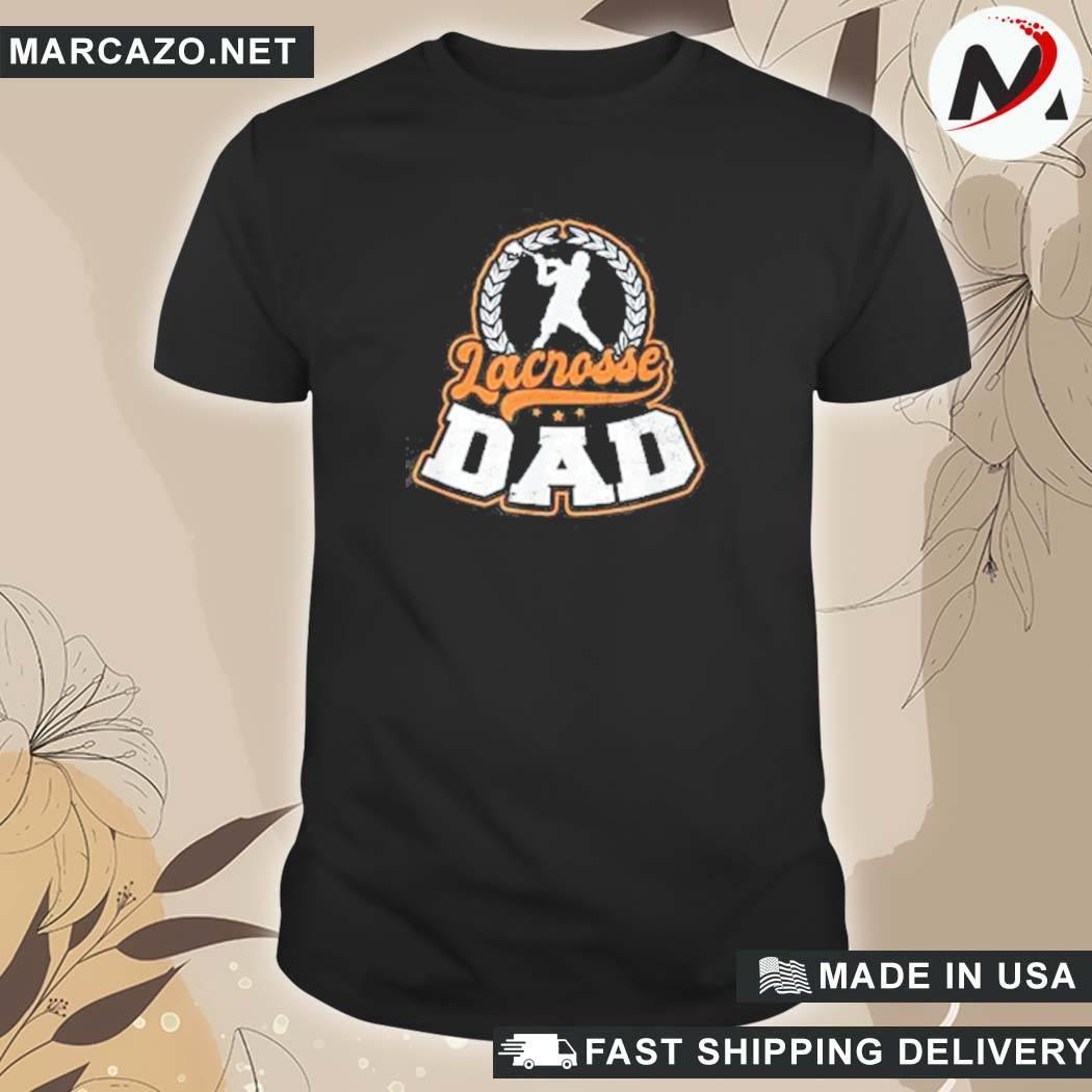 Official Vintage Font Player Design Lacrosse Dad T-Shirt